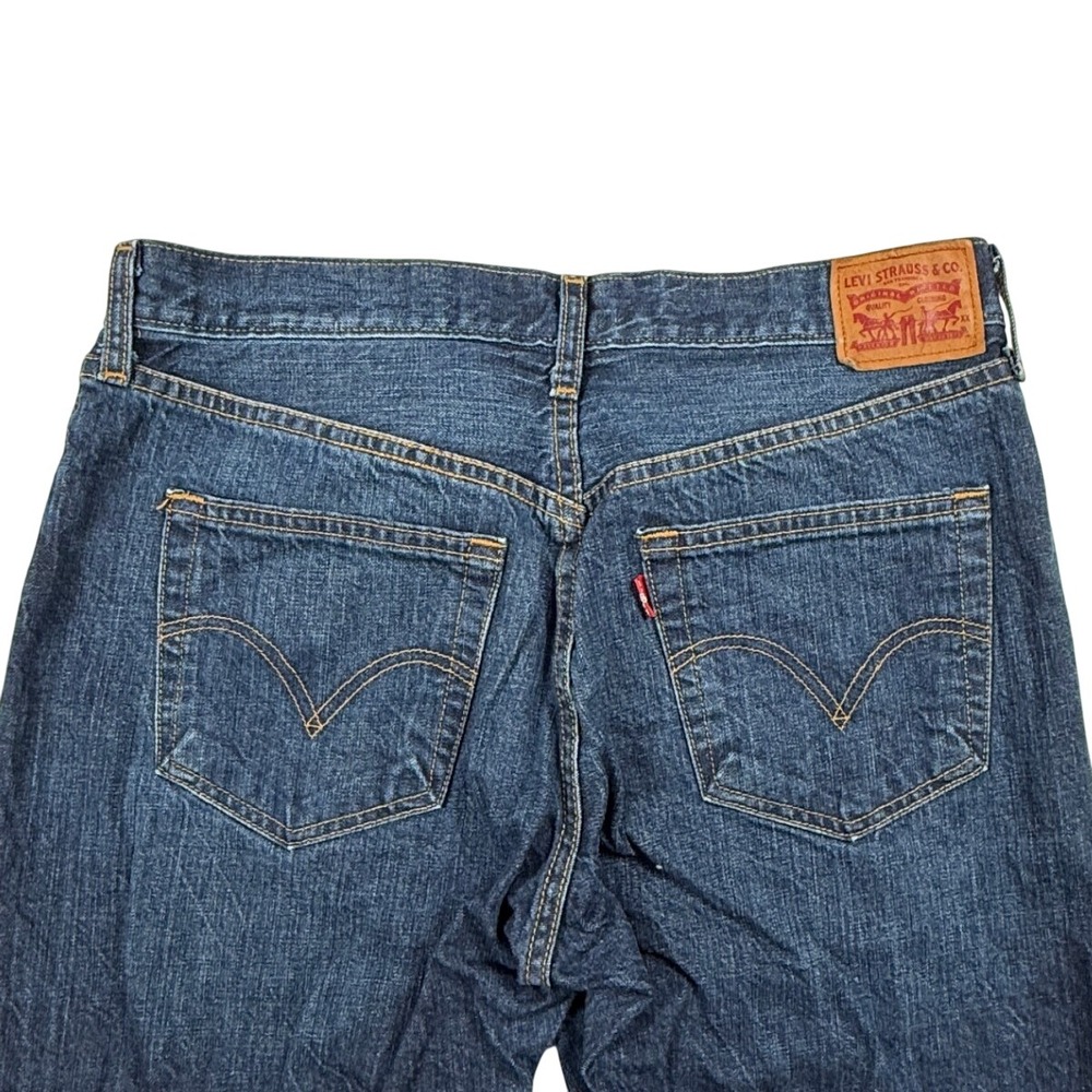Levis 501 Original Fit Jeans Dark Wash Indigo Straight Leg Button Fly Mens 31x32 - Picture 3 of 8